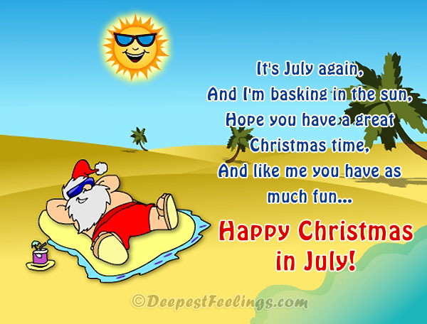 in July Greeting Cards Free Christmas in July Facebook and Whatsapp