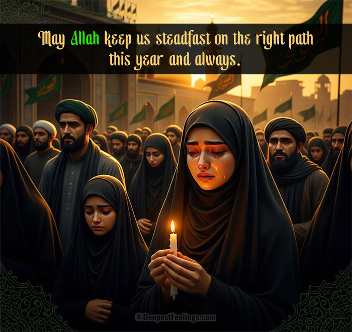 A Muharram greeting card, highlighting the solemnity and shared grief of the community