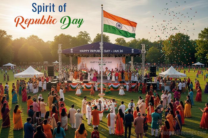 Community flag hoisting ceremony on Republic Day in India
