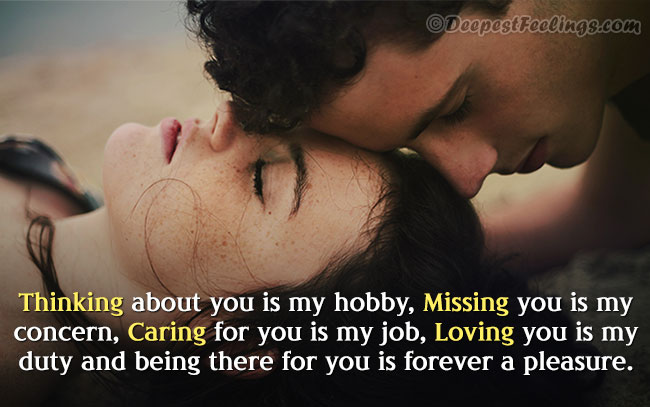 Thinking, missing, caring and loving image with beautiful quotation.