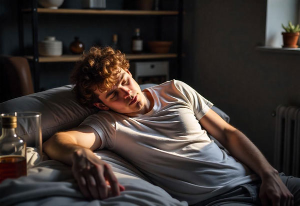 A woman is scared in her sleep because of a nightmare